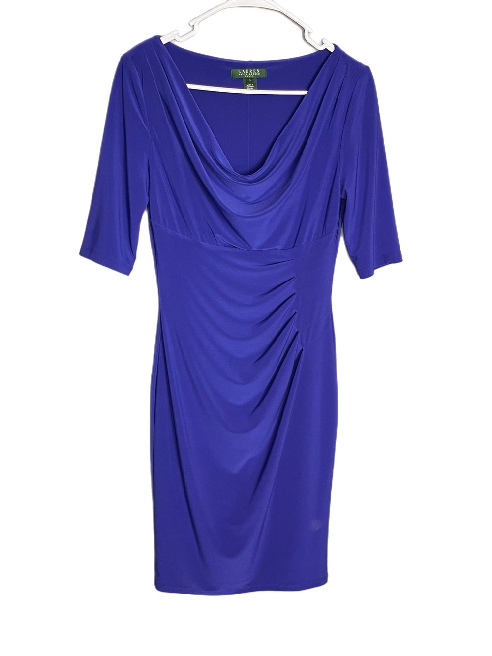 Lauren Ralph Lauren Stretch Sheath Dress Ruched Size 2
